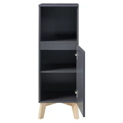 [En.Casa] Armoire de salle de bain Overath 86 x 30 x 30 cm gris effet bois en.casa