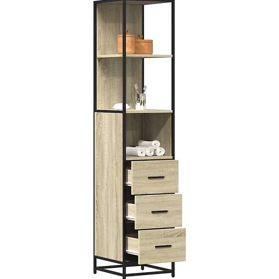 Vidaxl Armoire de salle de bain chêne sonoma 35x37,5x166 cm* Meuble Wc