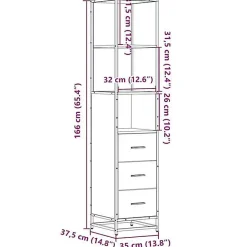 Vidaxl Armoire de salle de bain chêne sonoma 35x37,5x166 cm* Meuble Wc