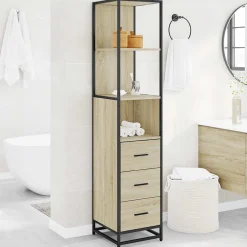 Vidaxl Armoire de salle de bain chêne sonoma 35x37,5x166 cm* Meuble Wc
