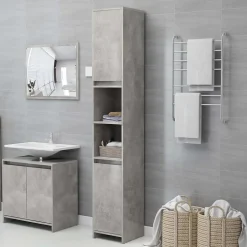 Vidaxl Armoire de salle de bain Gris béton Bois d'ingénierie