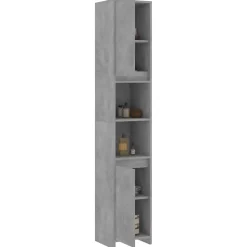 Vidaxl Armoire de salle de bain Gris béton Bois d'ingénierie