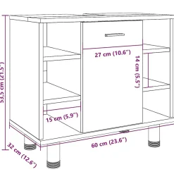Vidaxl Armoire de salle de bain Chêne sonoma 60x32x53,5 cm Aggloméré* Meuble Wc