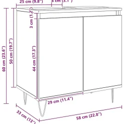 Vidaxl Armoire de salle de bain chêne artisanal 58x33x60 cm