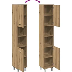 Vidaxl Armoire de salle de bain chêne artisanal 30x30x179 cm