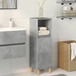Vidaxl Armoire de salle de bain gris béton 30x30x100 cm* Meuble Wc