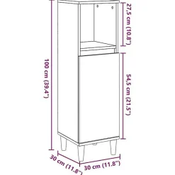 Vidaxl Armoire de salle de bain gris béton 30x30x100 cm* Meuble Wc