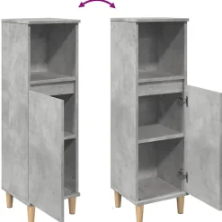 Vidaxl Armoire de salle de bain gris béton 30x30x100 cm* Meuble Wc