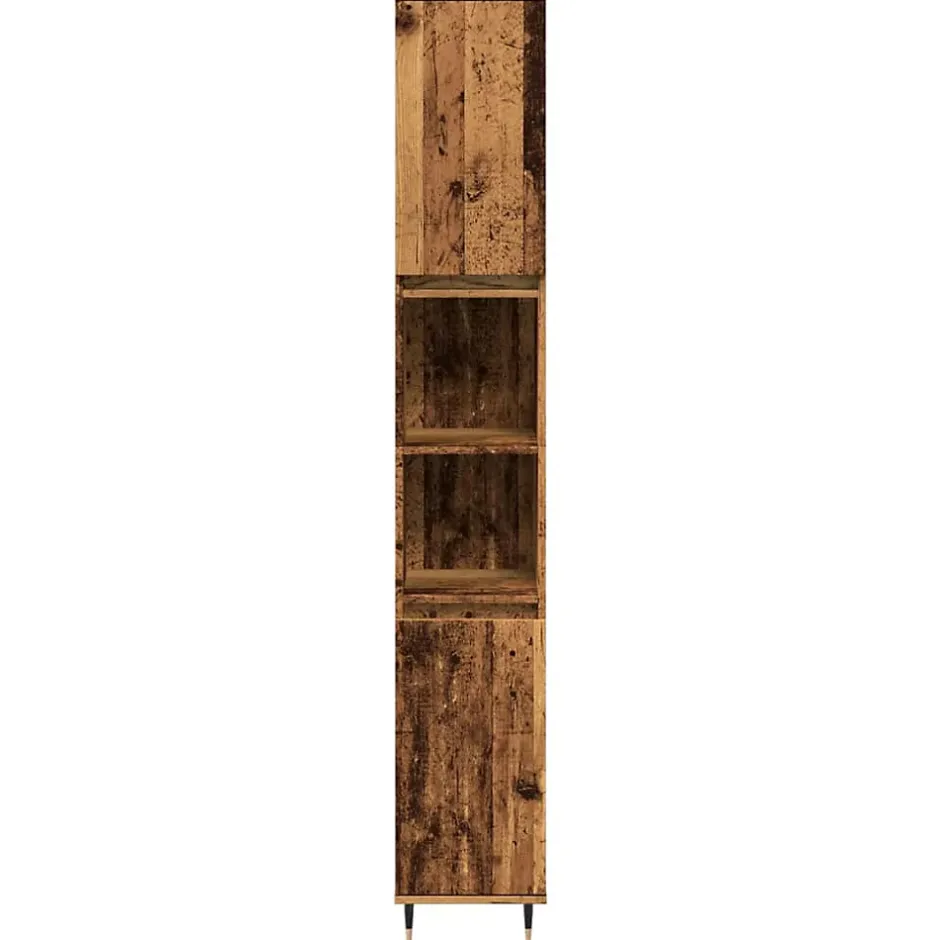 Vidaxl Armoire de salle de bain vieux bois 30x30x190cm bois ingénierie