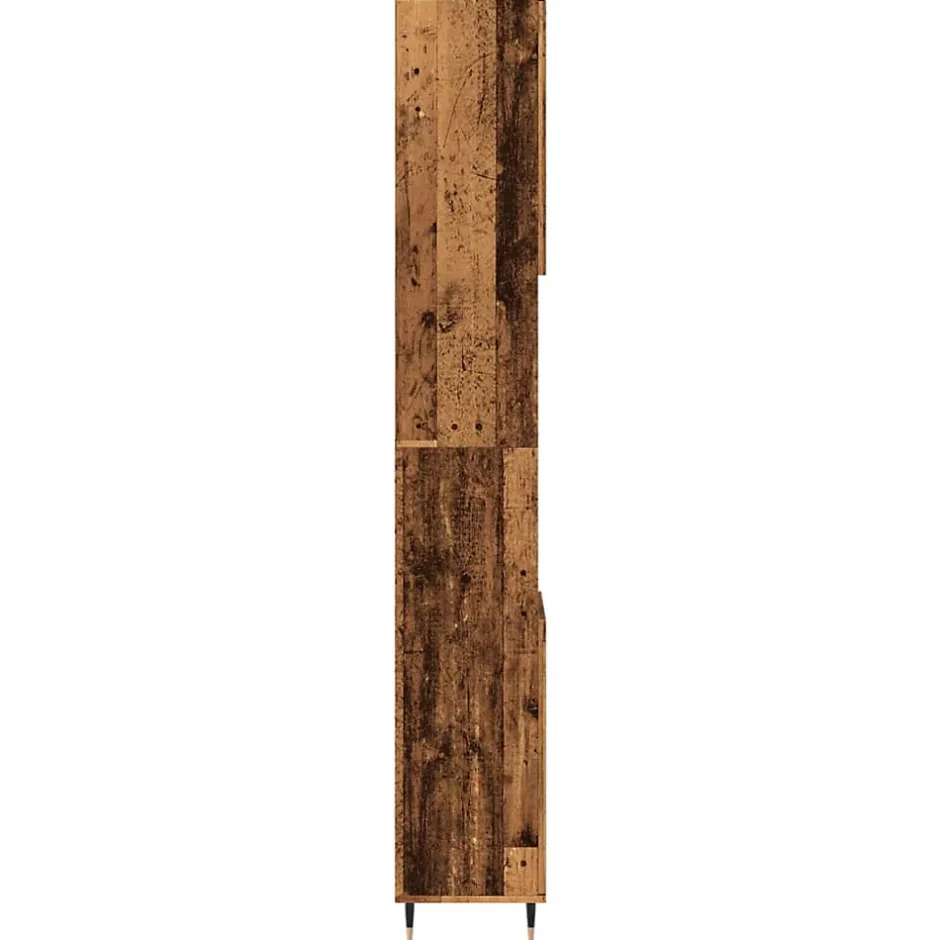 Vidaxl Armoire de salle de bain vieux bois 30x30x190cm bois ingénierie