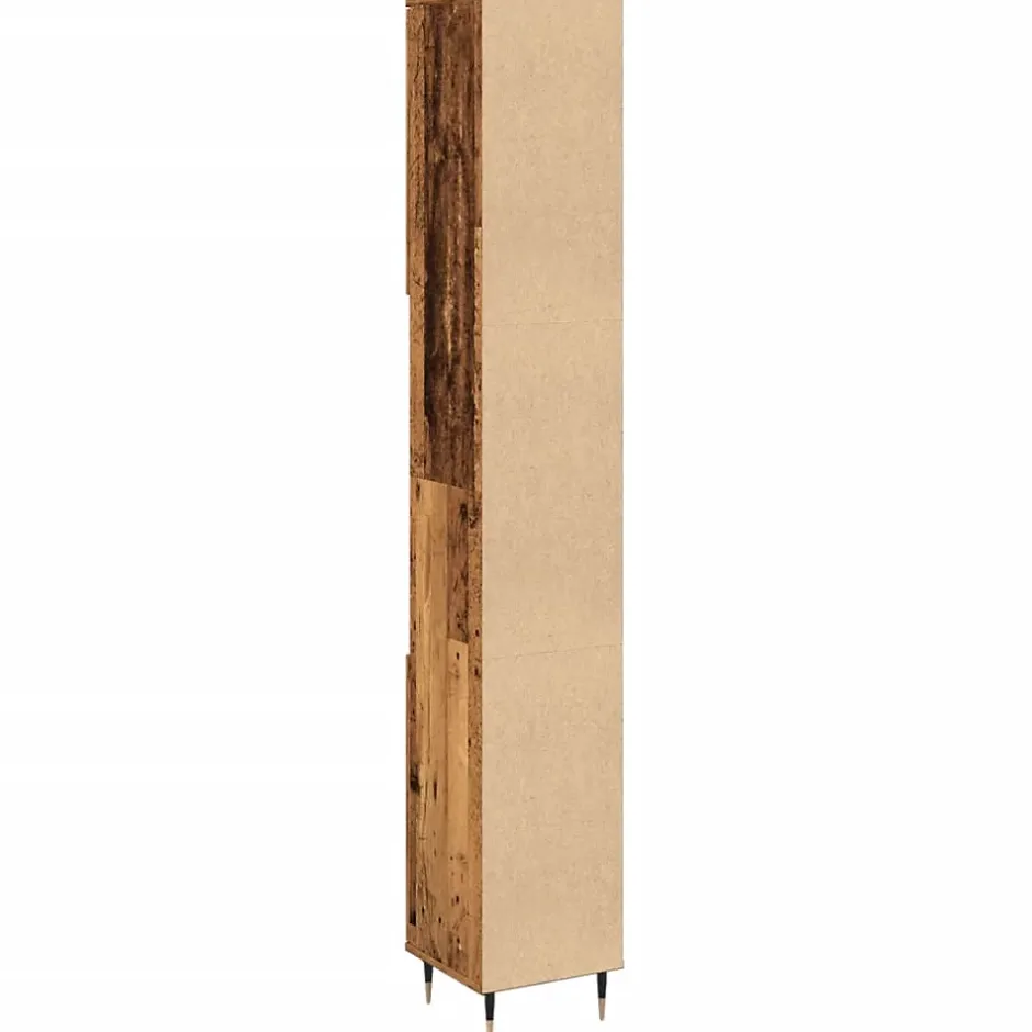 Vidaxl Armoire de salle de bain vieux bois 30x30x190cm bois ingénierie