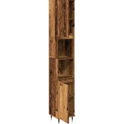 Vidaxl Armoire de salle de bain vieux bois 30x30x190cm bois ingénierie