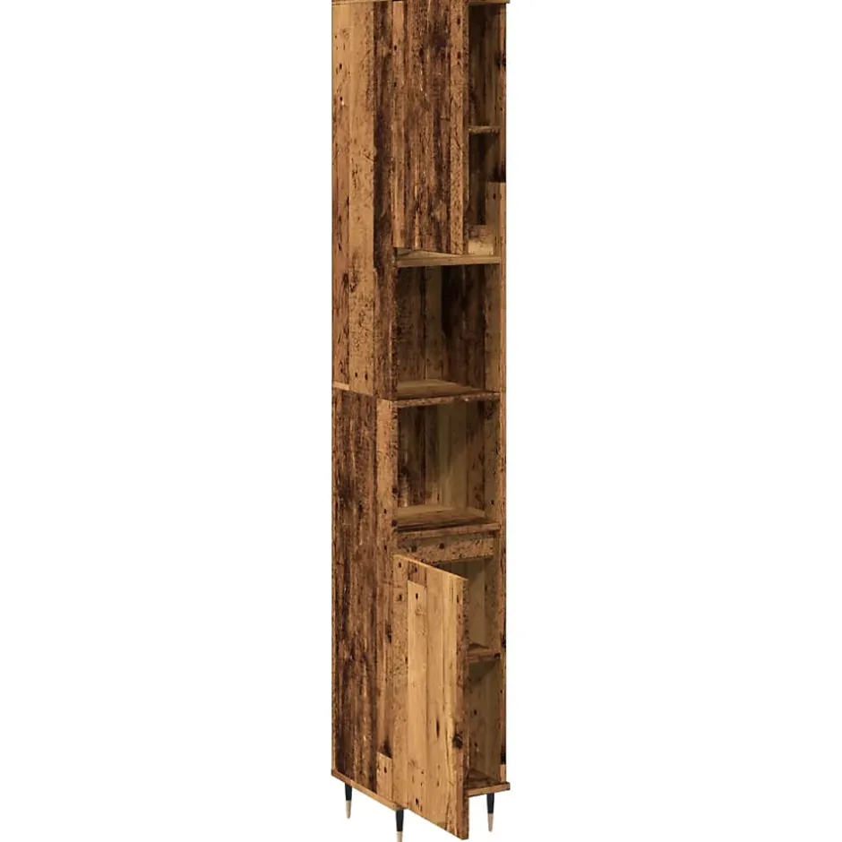 Vidaxl Armoire de salle de bain vieux bois 30x30x190cm bois ingénierie