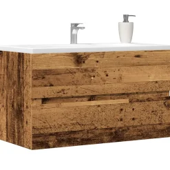 Vidaxl Armoire de salle de bain suspendue vieux bois bois d'ingénierie