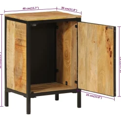Vidaxl Armoire de salle de bain 40x30x60cm bois massif manguier et fer* Meuble Wc