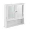 [En.Casa] Armoire de salle de bain vintage avec miroir MDF Blanc laqué en.casa