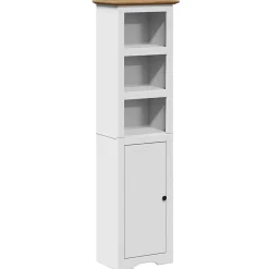 Vidaxl Armoire de salle de bain BODO blanc et marron 44x30x160 cm* Meuble Wc