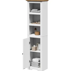 Vidaxl Armoire de salle de bain BODO blanc et marron 44x30x160 cm* Meuble Wc