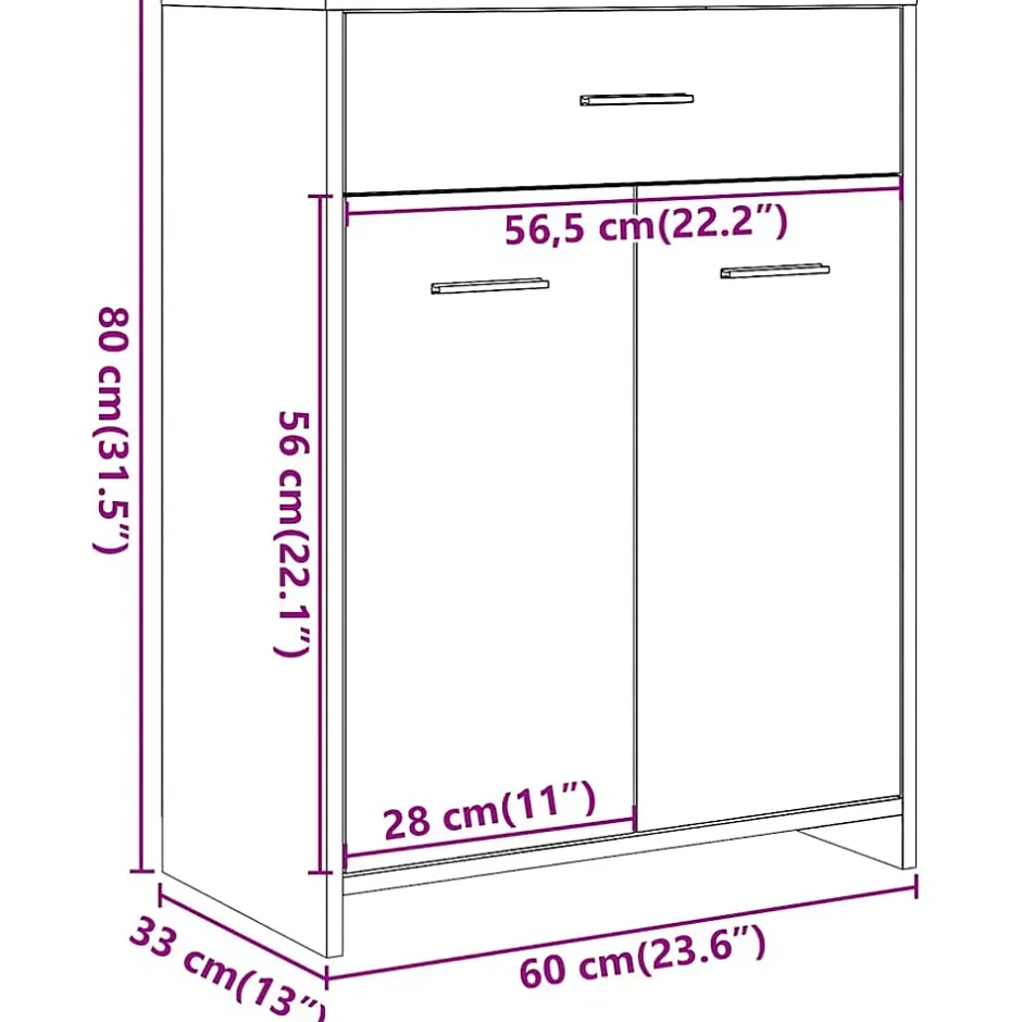 Vidaxl Armoire de salle de bain Gris béton 60x33x80 cm Aggloméré