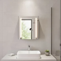 Dileci Armoire de salle de bain à miroir LED 55 x 15 x 65cm -* Armoire De Toilette