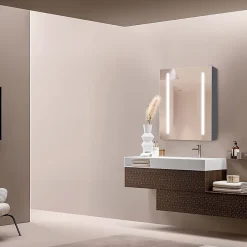 Dileci Armoire de salle de bain à miroir LED 55 x 15 x 65cm -* Armoire De Toilette