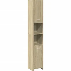 Vidaxl Armoire de salle de bain Chêne sonoma 30x30x183,5 cm Aggloméré* Meuble Wc