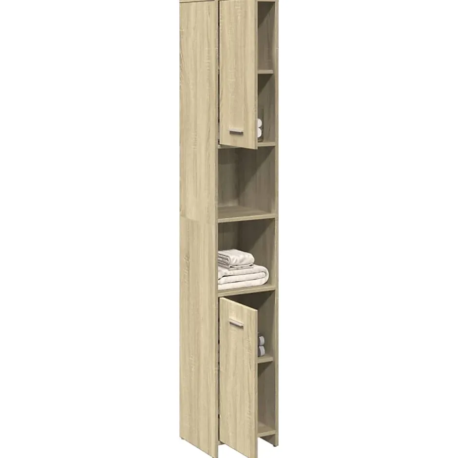 Vidaxl Armoire de salle de bain Chêne sonoma 30x30x183,5 cm Aggloméré* Meuble Wc