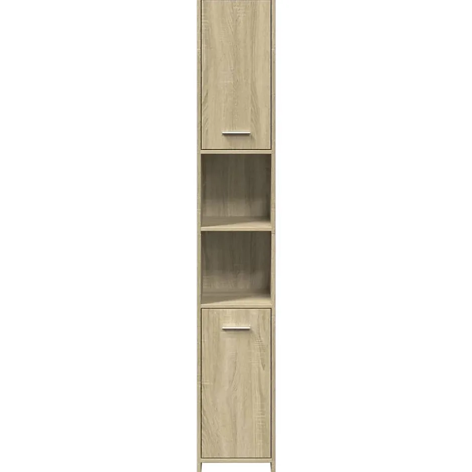 Vidaxl Armoire de salle de bain Chêne sonoma 30x30x183,5 cm Aggloméré* Meuble Wc