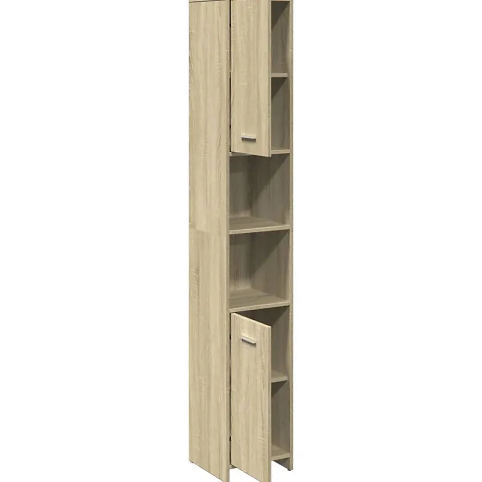 Vidaxl Armoire de salle de bain Chêne sonoma 30x30x183,5 cm Aggloméré* Meuble Wc