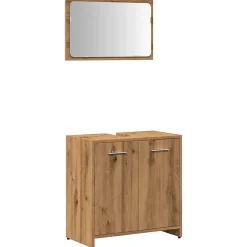 Vidaxl Armoire de salle de bain avec miroir chêne artisanal* Meuble Wc