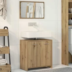 Vidaxl Armoire de salle de bain avec miroir chêne artisanal* Meuble Wc