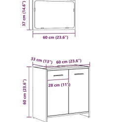 Vidaxl Armoire de salle de bain avec miroir chêne artisanal* Meuble Wc