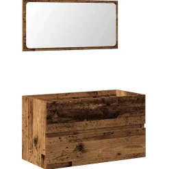 Vidaxl Armoire de salle de bain et miroir vieux bois bois d'ingénierie