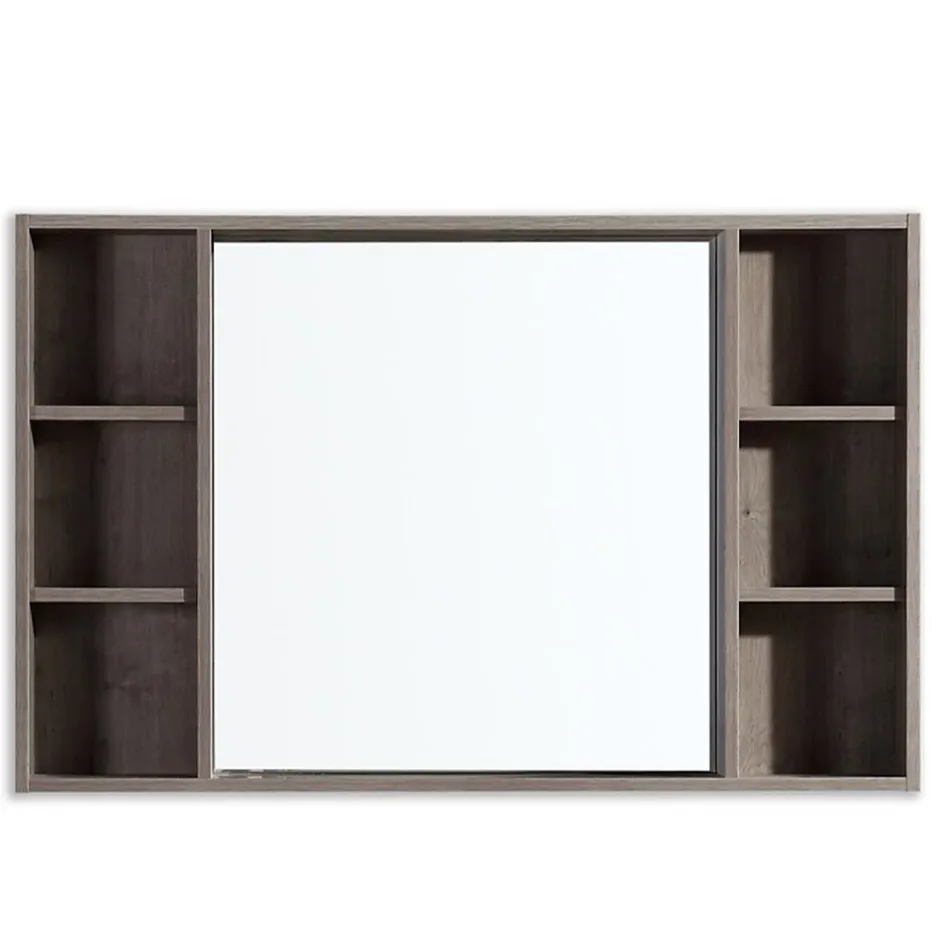 Jindoli Armoire de salle de bain avec miroir chêne brun 120 cm Aquanoma* Armoire De Toilette