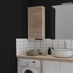 Planète Bain Armoire de salle de bain 40x80 décor chêne oak bordolino à suspendre