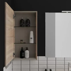 Planète Bain Armoire de salle de bain 40x80 décor chêne oak bordolino à suspendre