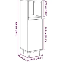 Vidaxl Armoire de salle de bain chêne artisanal 30x30x100 cm* Meuble Wc