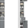 Giantex Armoire de Salle de Bain Haut, avec 2 Portes,1 Tiroir, 5 Étagères,Anti-basculement, pour Petits Espaces,20x20x180cm (Blanc+Gris)