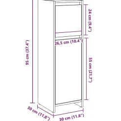 Vidaxl Armoire de salle de bain vieux bois 30x30x95 cm bois ingénierie