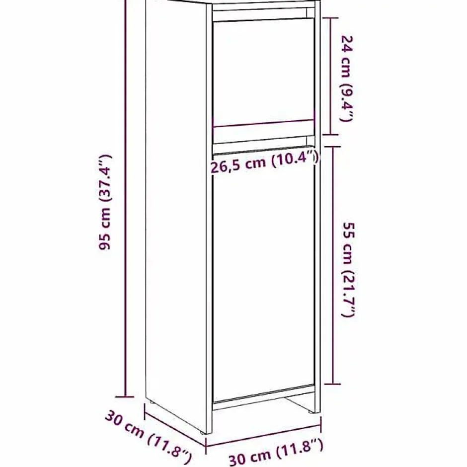 Vidaxl Armoire de salle de bain vieux bois 30x30x95 cm bois ingénierie
