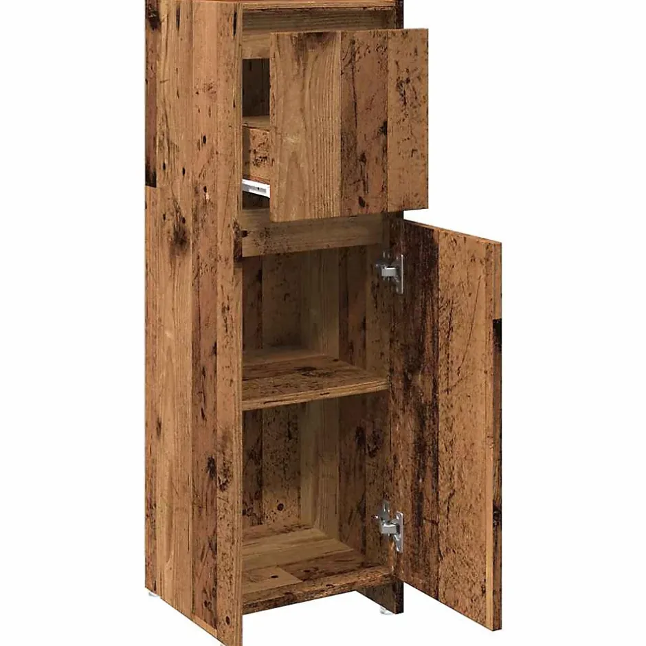 Vidaxl Armoire de salle de bain vieux bois 30x30x95 cm bois ingénierie