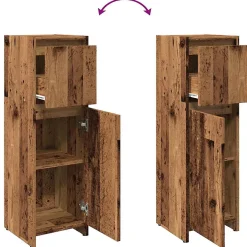 Vidaxl Armoire de salle de bain vieux bois 30x30x95 cm bois ingénierie