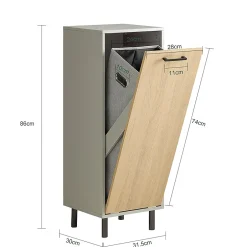 Sobuy Armoire de Salle de Bain, Armoire à Linge, Corbeille à Linge, BZR132-NG,* Armoire De Salle De Bains