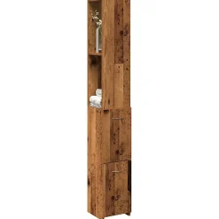 Vidaxl Armoire de salle de bain vieux bois 25x25x170cm bois ingénierie