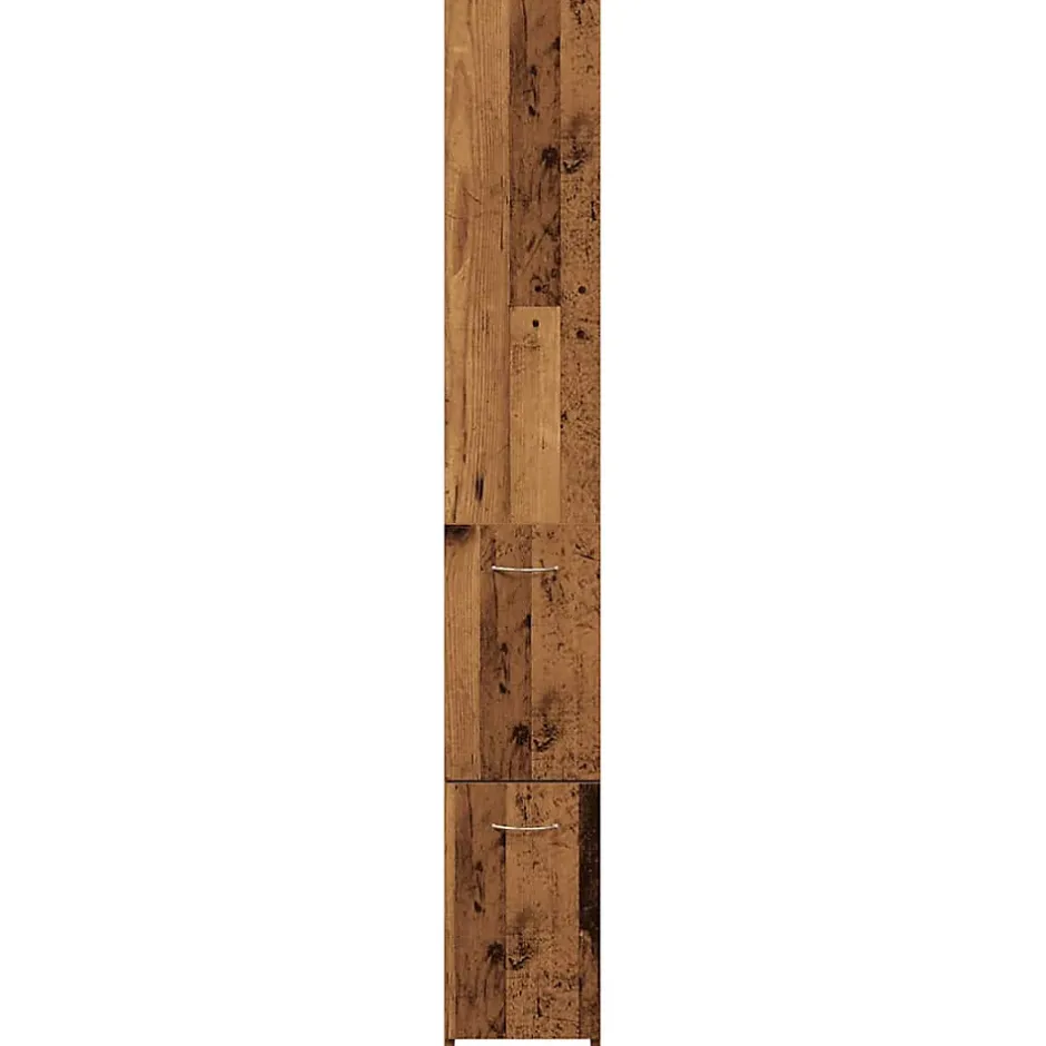Vidaxl Armoire de salle de bain vieux bois 25x25x170cm bois ingénierie