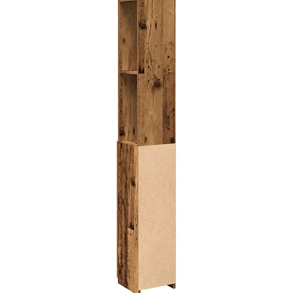 Vidaxl Armoire de salle de bain vieux bois 25x25x170cm bois ingénierie