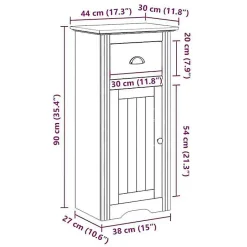Vidaxl Armoire de salle de bain BODO blanc et marron 44x30x90 cm
