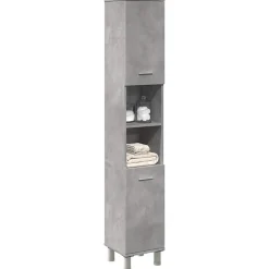 Vidaxl Armoire de salle de bain Gris béton 30x30x179 cm Aggloméré* Meuble Wc