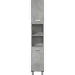 Vidaxl Armoire de salle de bain Gris béton 30x30x179 cm Aggloméré* Meuble Wc