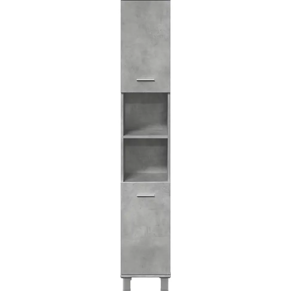 Vidaxl Armoire de salle de bain Gris béton 30x30x179 cm Aggloméré* Meuble Wc